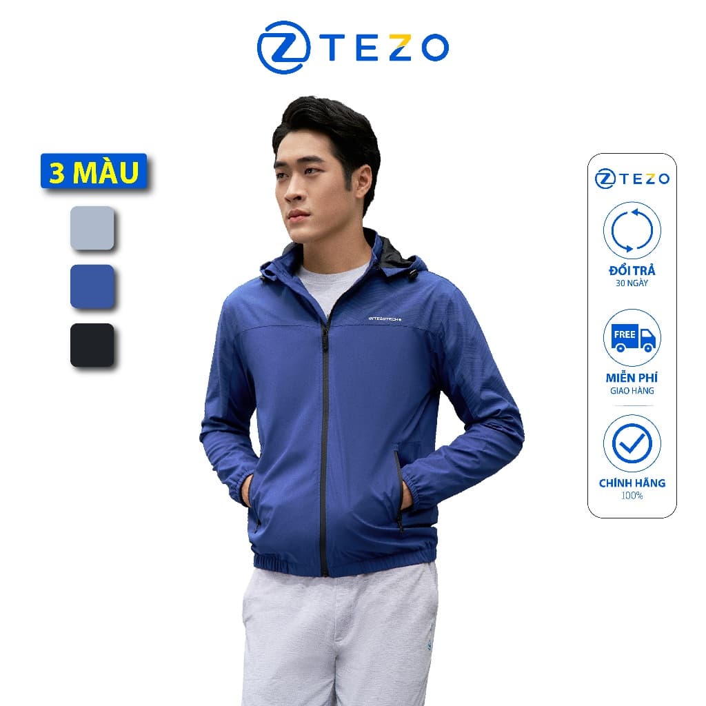 Áo gió nam 2 lớp lót poly Tezo - 23AG2T009