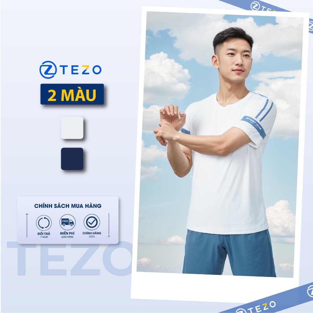 Áo phông nam thể thao in tay Tezo - 26APOH036