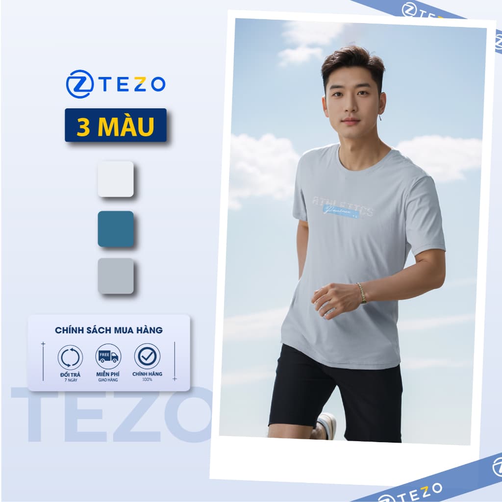 Áo phông nam thể thao in ngực Tezo - 25APOH037