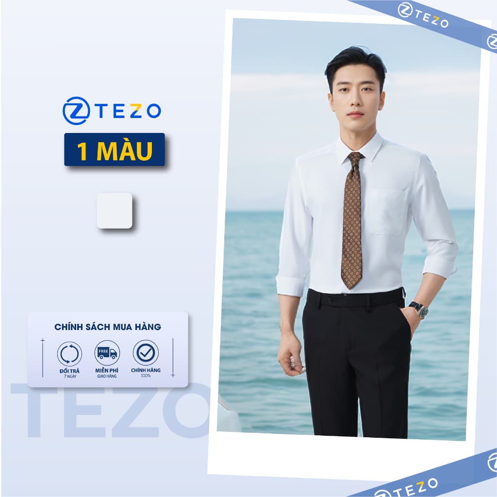 Áo sơ mi nam dài tay form Regular có túi Tezo - 24SMDB034