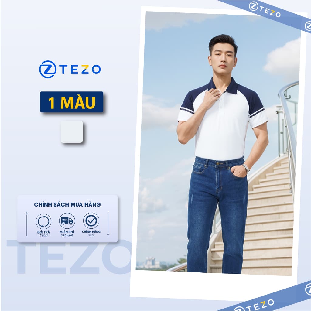 Áo polo nam phối tay Tezo - 25APCT068