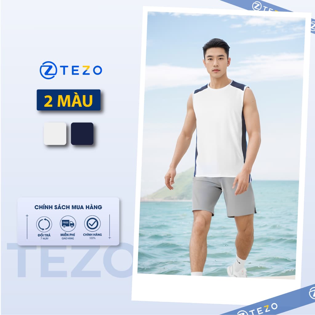Áo ba lỗ nam thể thao High-end Fitness Tezo - 25ABLT013