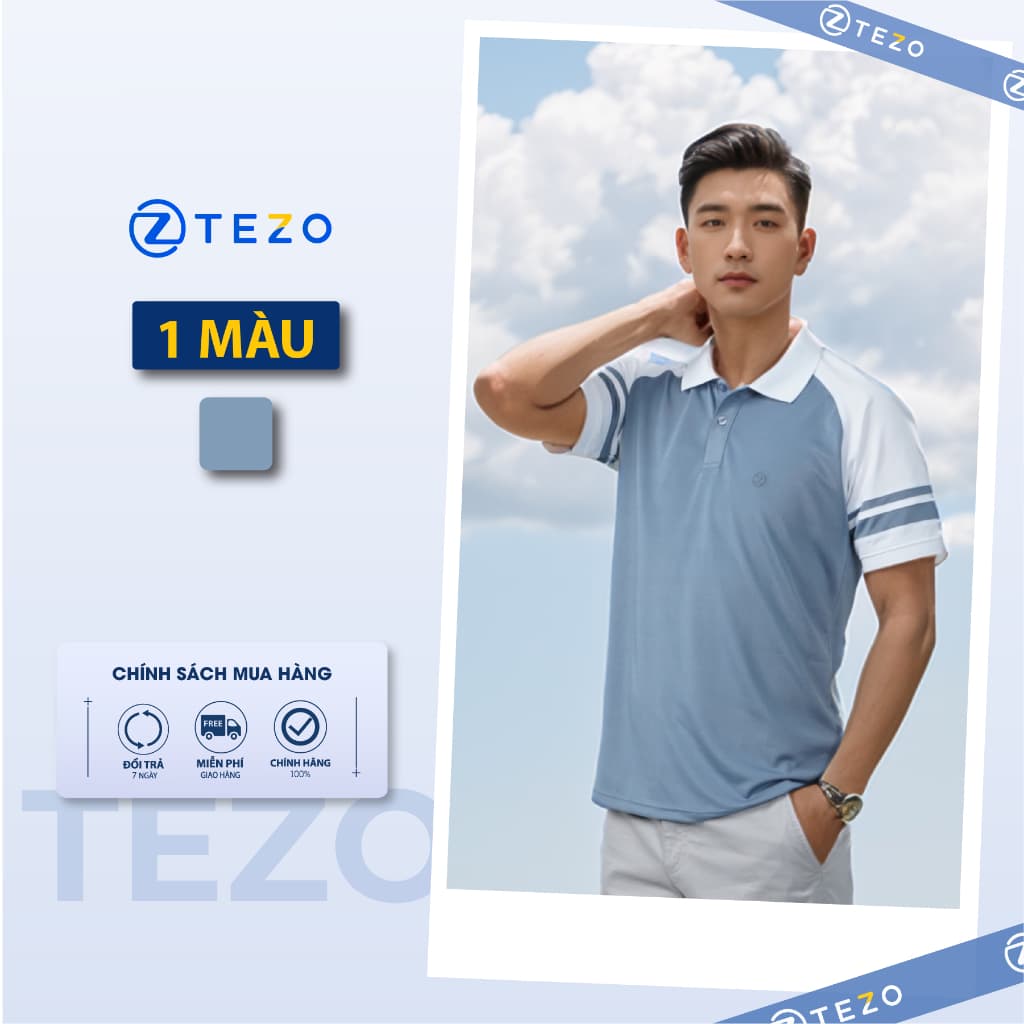 Áo polo nam thiết kế tay Raglan Tezo - 25APCT066