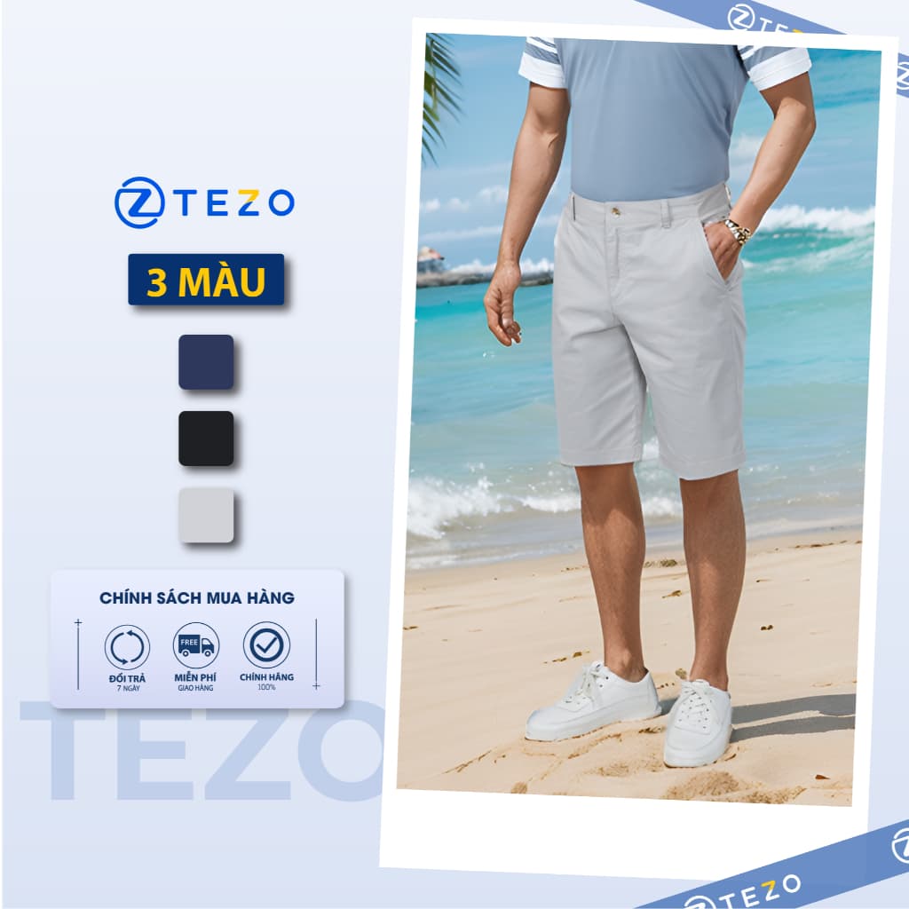 Quần short kaki nam Tezo - 25QNKB005