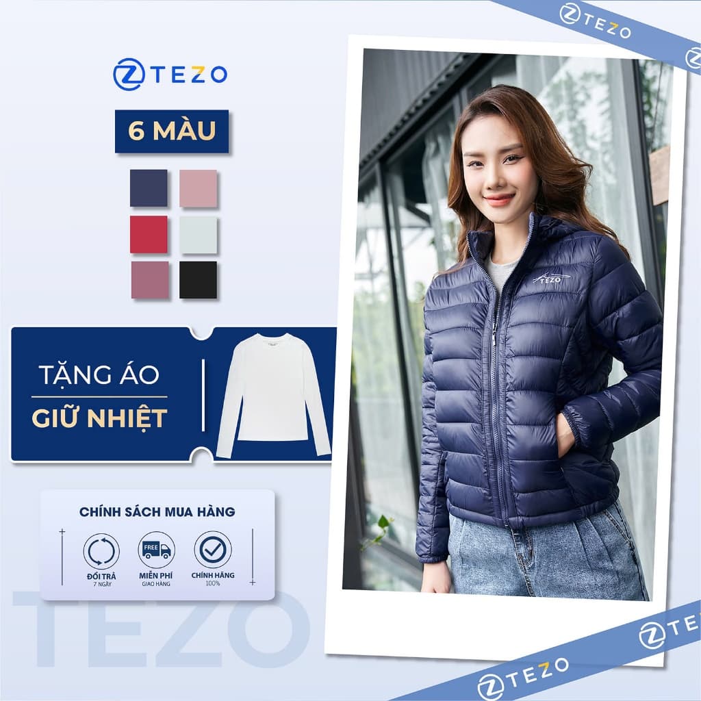 Áo phao nữ siêu nhẹ bông xay TEZO - 22APBX001