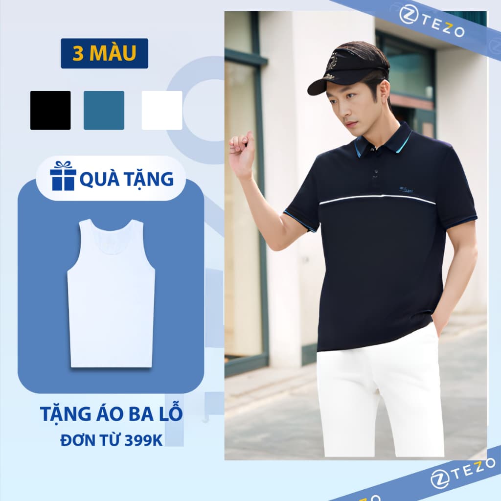 Áo polo nam thiết kế line ngực Rayon Tezo - 24APCT057