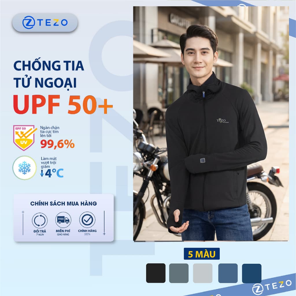 Áo chống nắng nam 1 mặt cơ bản Tezo - 23ACNB005
