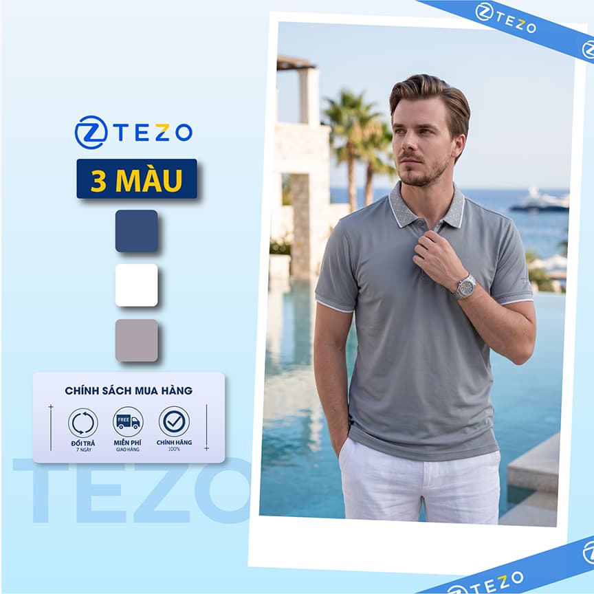 Áo polo nam thiết kế Tezo - 26APCT101
