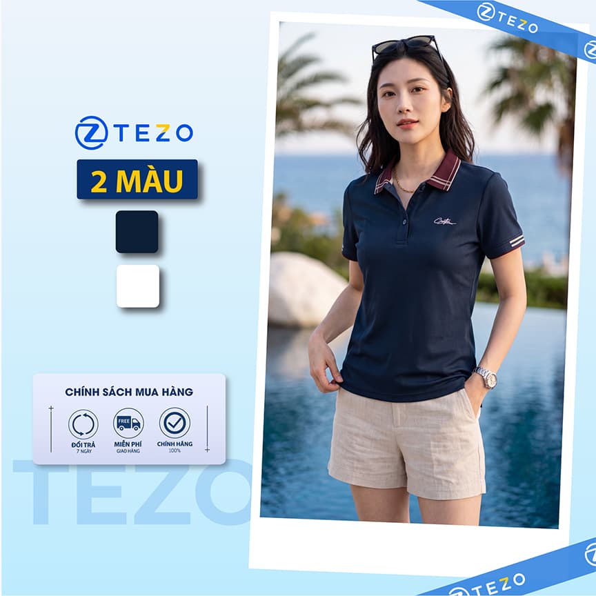 Áo polo nữ thiết kế Tezo - 26APCT127