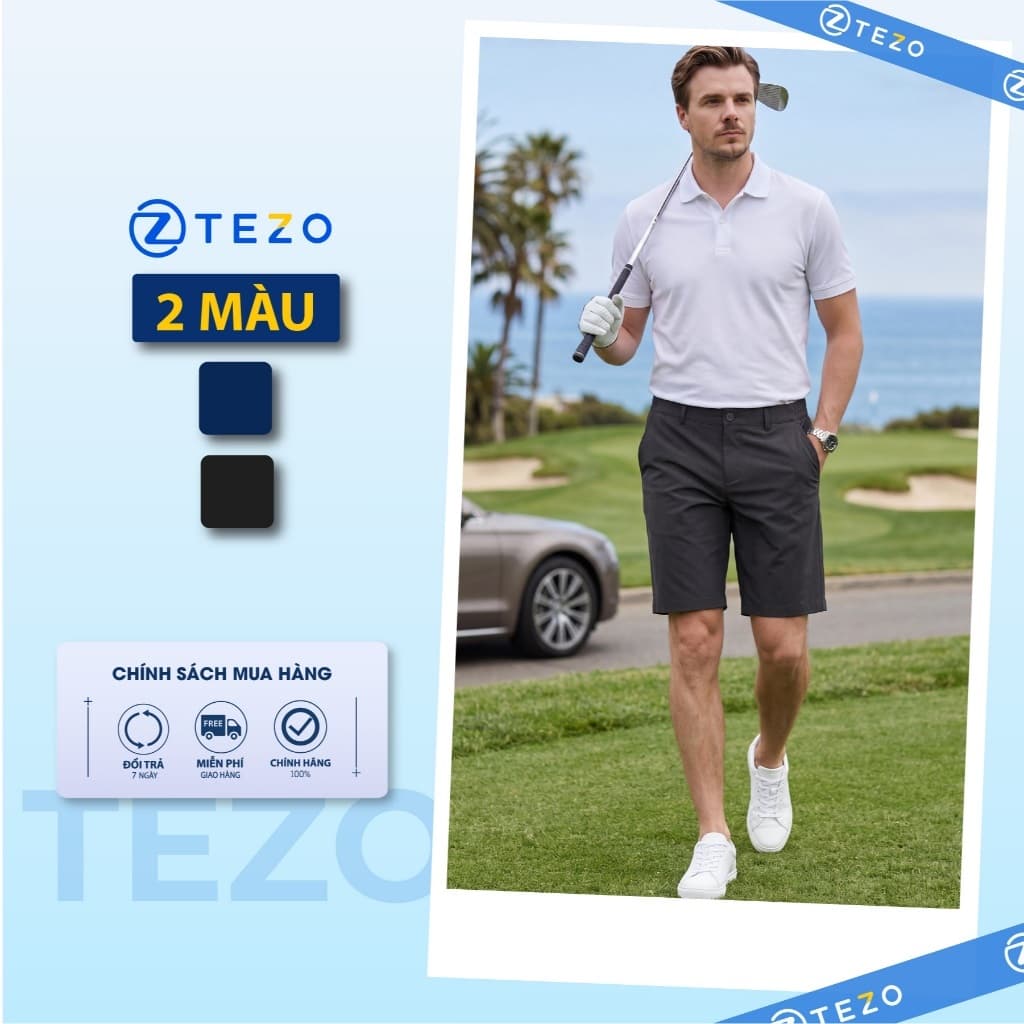 Quần ngố gió nam phối chun cạp in họa tiết Tezo - 26QNGH013