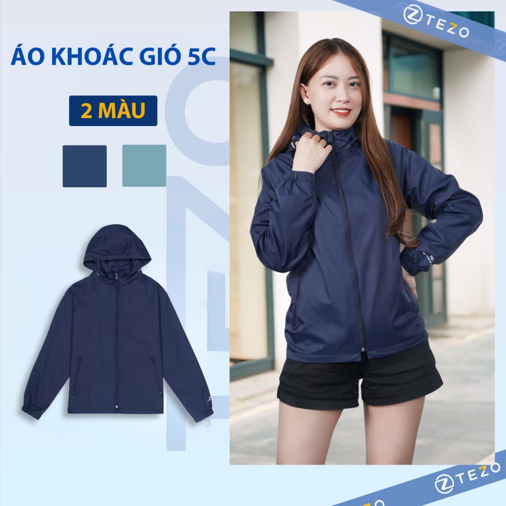 Áo gió nữ thiết kế 2 lớp có mũ Tezo - 24AG2T004