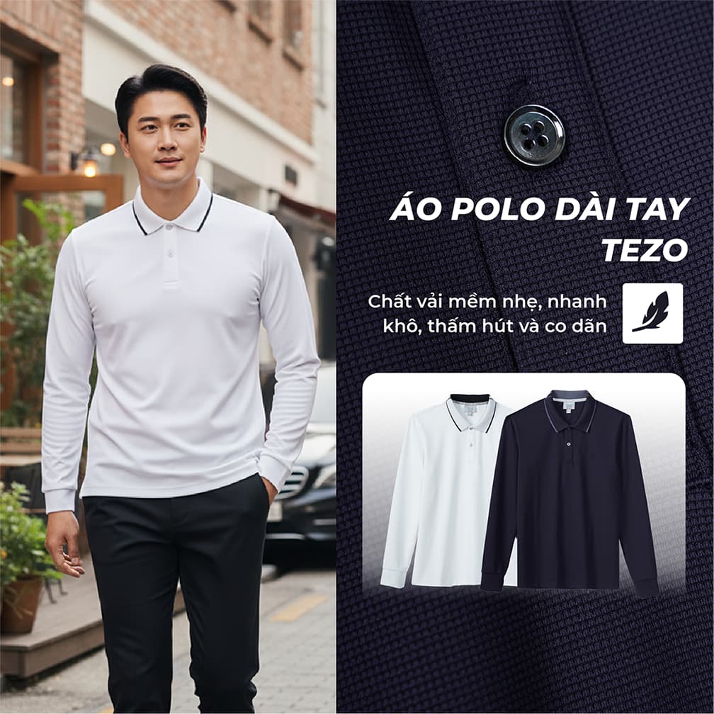Áo polo nam dài tay Tezo - 25APDT028