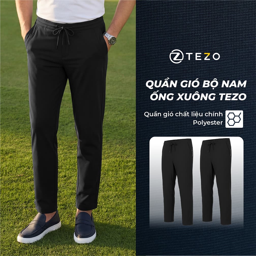Quần gió nam thiết kế bo gấu túi khóa Tezo - 24QGNT012